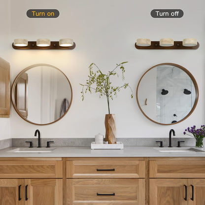 Wood Farmhouse 3-Light Bathroom Vanity Wall Lamp