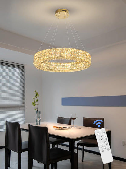 40” Modern Crystal Ring Chandelier