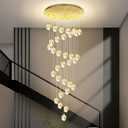 Gold 5-Light Raindrop Pendant Chandelier