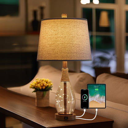 23" USB Table Lamp Set of 2 – Modern Farmhouse