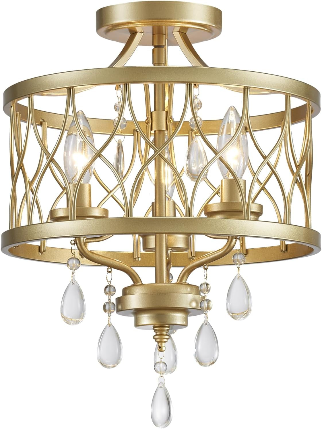 Farmhouse Rustic Crystal Ceiling Light