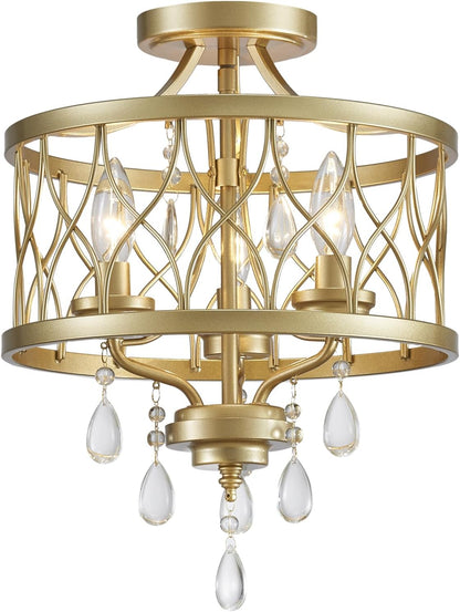 Farmhouse Rustic Crystal Ceiling Light