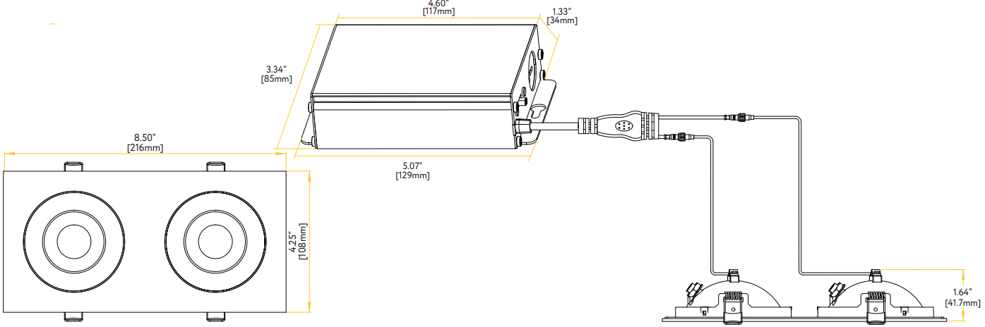 Goodlite Flarion G-01022 3.5" 20W LED 2 Head Rotating Gimbal Selectable CCT