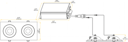 Goodlite Flarion G-01022 3.5" 20W LED 2 Head Rotating Gimbal Selectable CCT