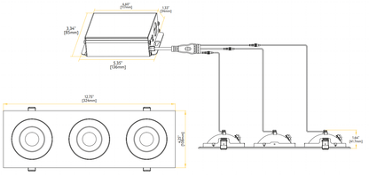 Goodlite Flarion G-01023 3.5" 27W LED 3 Head Rotating Gimbal Selectable CCT