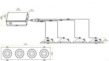 Goodlite Flarion G-01024 3.5" 36W LED 4 Head Rotating Gimbal Selectable CCT