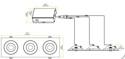 Goodlite Flarion G-01223 4" 36W LED 3 Head Rotating Gimbal Selectable CCT