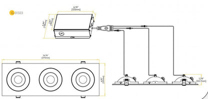 Goodlite Flarion G-01323 4" 36W LED 3 Head Rotating Gimbal Selectable CCT