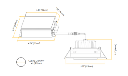 Goodlite G-20005 4" 14W LED Recessed Spotlight Gimbal Round Selectable CCT