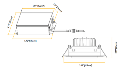 Goodlite G-20006 14W LED 4" Square Gimbaled Downlight Selectable CCT