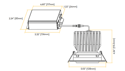 Goodlite G-20008 4" 20W LED Recessed Spotlight Gimbal Round Selectable CCT Black