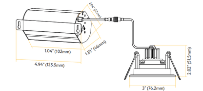 Goodlite G-20083 2" 5W LED Square Regressed Gimbaled Spotlight Selectable CCT