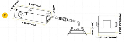Goodlite G-20217 2" 5W LED Square Recessed Slim Spotlight Selectable CCT