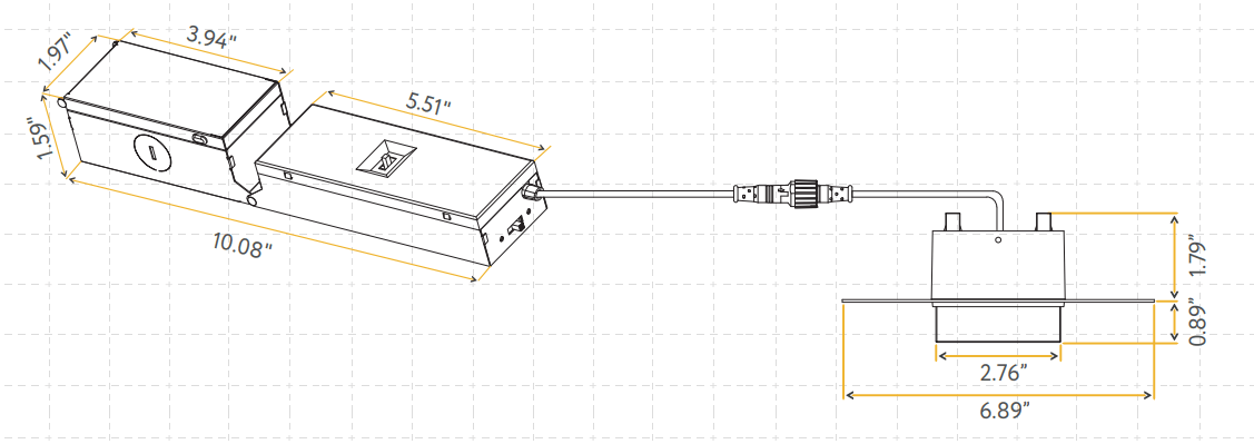 Goodlite G-20464 4″ 20W LED Square Drop Trimless Spotlight Selectable CCT/Wattage