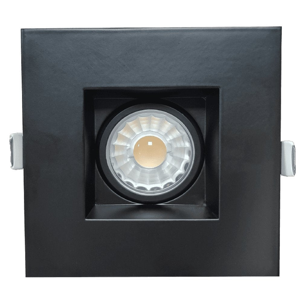 Goodlite G-48363 8W LED 3" Square Regress Gimbal Downlight Selectable CCT Black