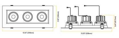 Goodlite G-48443 3.5″ 42W 3 Head Gimbal Spotlight Selectable CCT