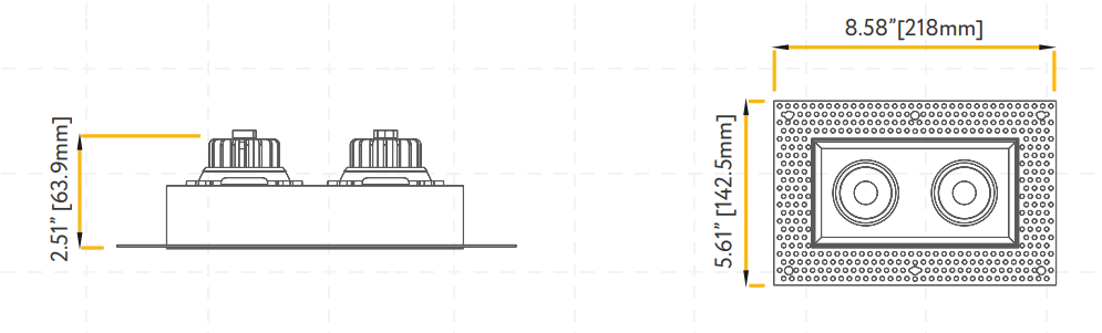 Goodlite G-95621 3″ 15W 2 Head Gimbal Trimless Spotlight Selectable CCT