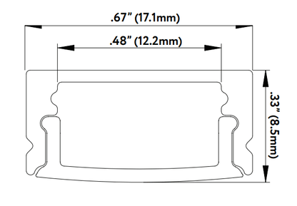 Goodlite G-96321 8FT Shallow Surface Mount LED Tape Channels .48"