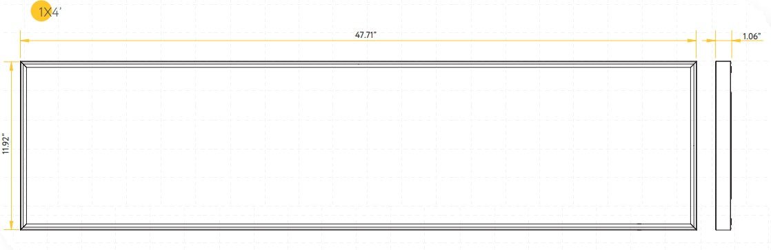 Goodlite GLAWRE` G12022 50W LED 1X4 Surface Mount Panel Selectable CCT/Wattage