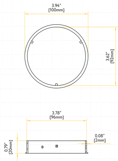Goodlite Millwork Trims for Aster 3.5" Regress Luminaires Selectable CCT