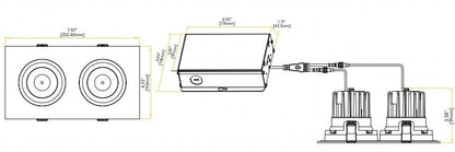 Goodlite Pura G-98727 3.5" 40W LED 2 Head Gimbal Selectable CCT/Wattage