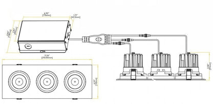 Goodlite Pura G-98728 3.5" 60W LED 3 Head Gimbal Selectable CCT/Wattage