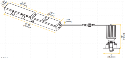 Goodlite Saturn G-25121 2" 14W LED Regressed Square Gimbaled Spotlight Selectable CCT/Wattage