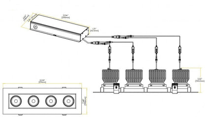 Goodlite Saturn G-99124 4″ 112W 4 Head LED Gimbal Selectable CCT/Wattage