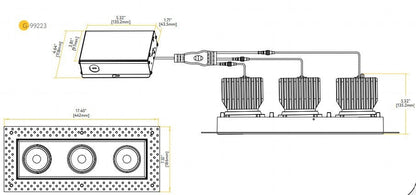 Goodlite Saturn G-99323 4″ 84W 3 Head Trimless LED Gimbal Selectable CCT/Wattage