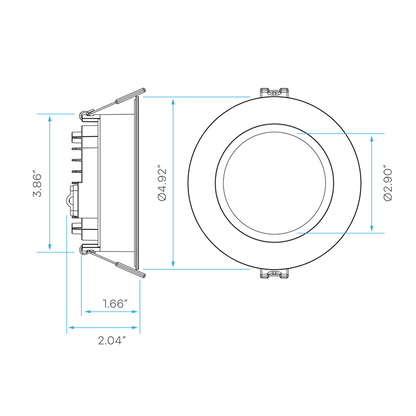 Luxrite LR22632 4" 15W LED Round Regressed Wafer Selectable CCT Hi Lumen