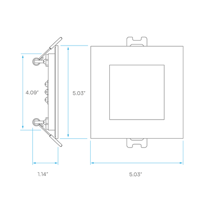 Luxrite LR22742 4" 10.5W LED Square Recessed Slim Wafer Selectable RGBW