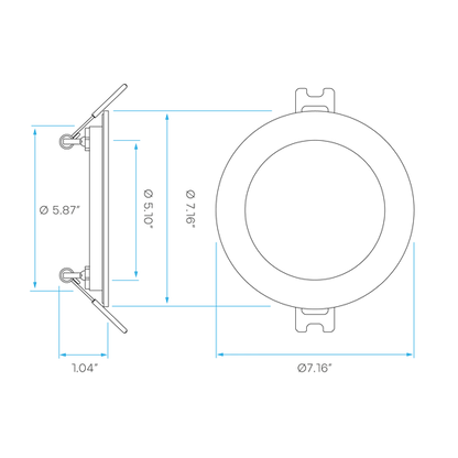 Luxrite LR22745 6" 13W LED Round Recessed Slim Wafer Selectable RGBW