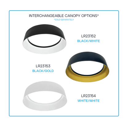 Luxrite LR23151 17" 34W Surface Mount Selectable CCT Optional Decorative Canopy