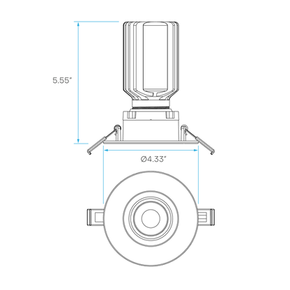 Luxrite LR23227 3" 12W LED Regress Spotlight Gimbal Round Selectable CCT