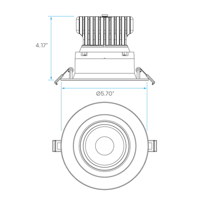 Luxrite LR23228 4" 18W LED Regress Spotlight Gimbal Round Selectable CCT
