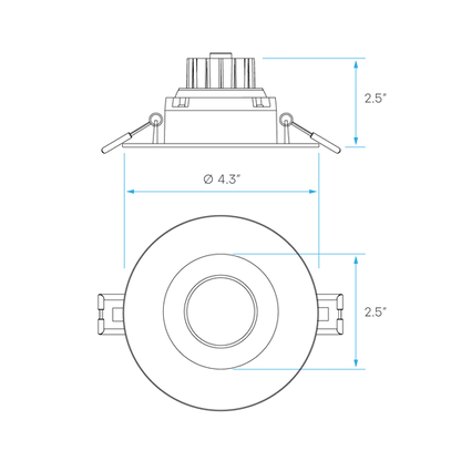Luxrite LR23268 3" 8W LED Regress Spotlight Gimbal Round Selectable CCT