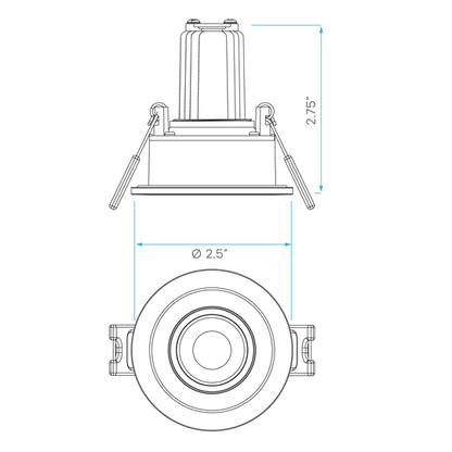 Luxrite LR23270 1" 12W LED Regress Spotlight Gimbal Selectable CCT