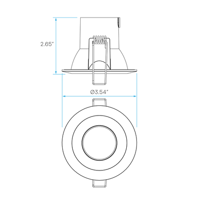 Luxrite LR23321 3" 8W LED Round Regress Spotlight Selectable Black CCT