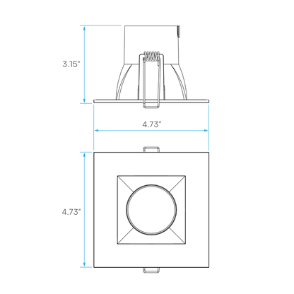 Luxrite LR23327 4" 12W LED Square Regress Spotlight Selectable CCT