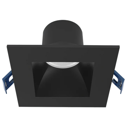 Luxrite LR23328 4" 12W LED Square Regress Spotlight Black Selectable CCT