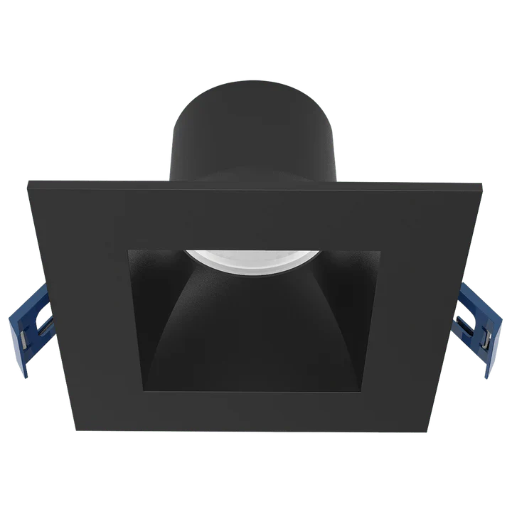 Luxrite LR23328 4" 12W LED Square Regress Spotlight Black Selectable CCT