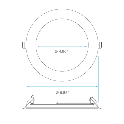 Luxrite LR23485 6" 15W LED Fire Rated Wafer Selectable CCT