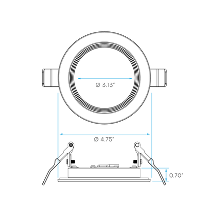 Luxrite LR23491 4" 10W LED Fire Rated Baffle Wafer Selectable CCT
