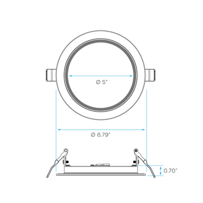 Luxrite LR23493 6" 13W LED Fire Rated Baffle Wafer Selectable CCT