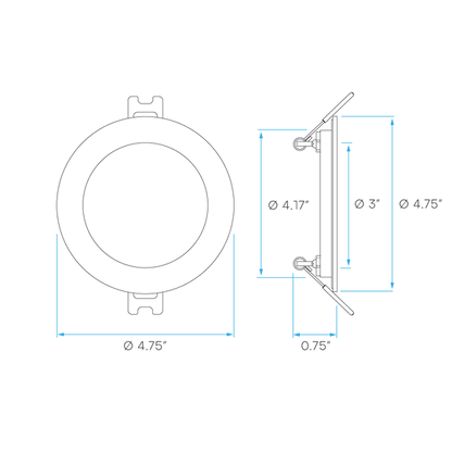 Luxrite LR23741 4" 12W LED Round Recessed Slim Wafer Selectable CCT Hi Output