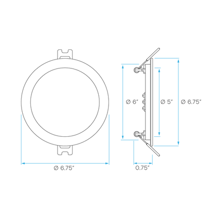 Luxrite LR23761 6" 12W LED Round Recessed Slim Wafer Selectable CCT