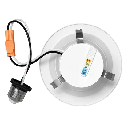 Luxrite LR23790 4" 10W LED Round Baffled Retrofit Selectable CCT