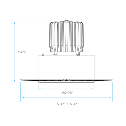 Luxrite LR25433 3" 12W LED Trimless Floating Gimbal Spotlight Selectable CCT