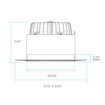 Luxrite LR25438 4" 25W Trimless Regressed Spotlight Selectable CCT