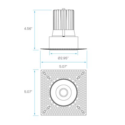 Luxrite LR25451 3" 15W LED Black Trimless Spotlight Selectable CCT